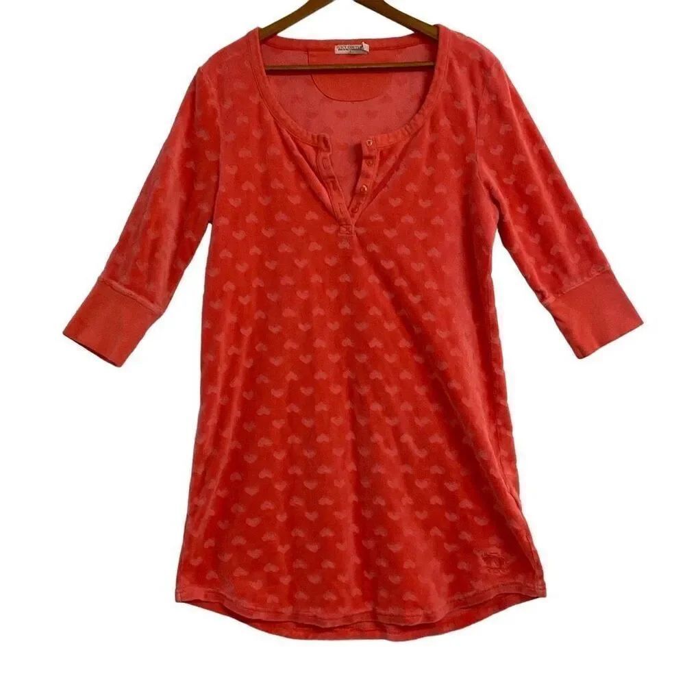 Juicy Couture Pink Coral Sleep NightโShirt Pajama Nightgown Size Small